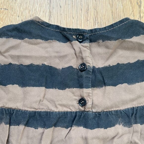 Buho Kids Brown and Black Striped Long Sleeve Dress - Picture 2 of 3